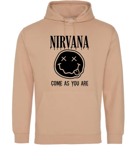 Чоловіча толстовка (худі) Nirvana come as you are Пісочний фото