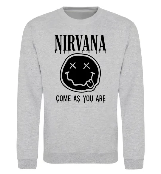 Світшот Nirvana come as you are Сірий меланж фото