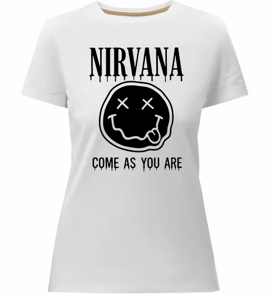 Жіноча преміум футболка Nirvana come as you are Білий фото