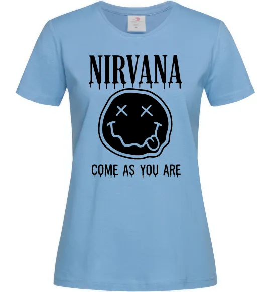 Женская футболка Nirvana come as you are Голубой фото