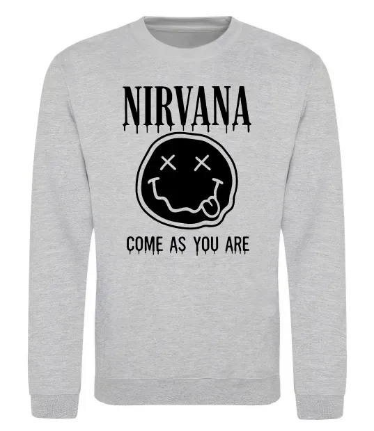 Світшот Nirvana come as you are Сірий меланж фото