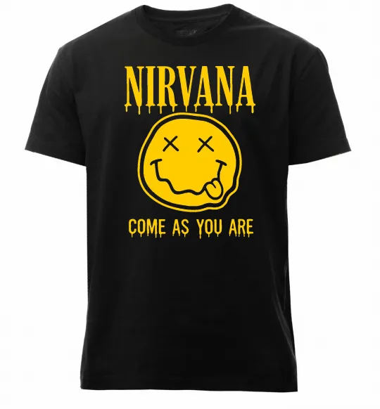 Чоловіча преміум футболка Nirvana come as you are Чорний фото