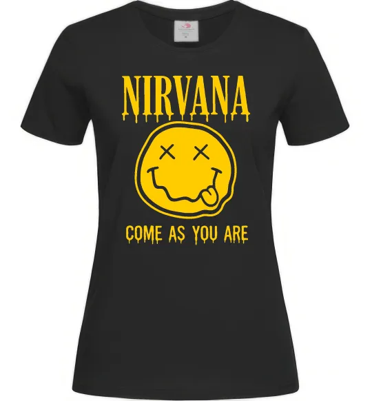 Женская футболка Nirvana come as you are Черный фото