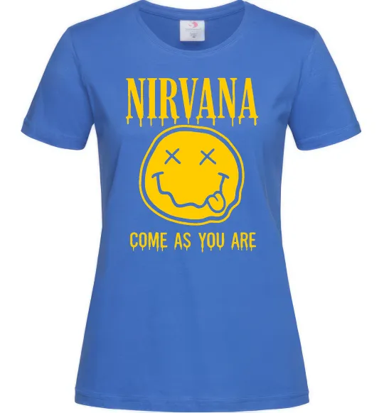 Женская футболка Nirvana come as you are Ярко-синий фото