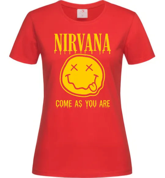 Женская футболка Nirvana come as you are Красный фото