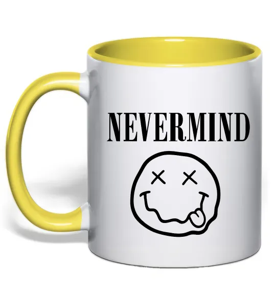 Чашка с цветной ручкой Nevermind Солнечно желтый фото