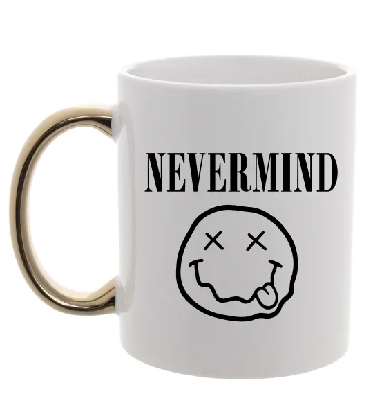 Чашка с цветной ручкой Nevermind Золото фото