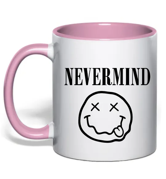 Чашка с цветной ручкой Nevermind Нежно розовый фото