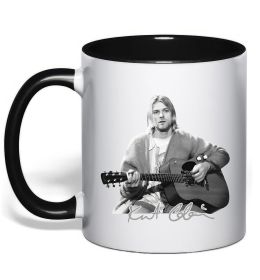 Чашка с цветной ручкой Курт Кобейн з гітарою Чашка с цветной ручкой Курт Кобейн з гітарою