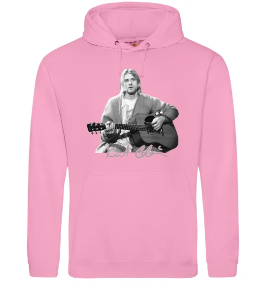 Чоловіча толстовка (худі) Курт Кобейн з гітарою Рожевий фото