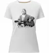 Женская премиум футболка Курт Кобейн з гітарою Белый Женская премиум футболка Курт Кобейн з гітарою Белый фото