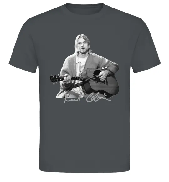 Чоловіча футболка Курт Кобейн з гітарою Графіт фото