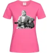 Женская футболка Курт Кобейн з гітарою Ярко-розовый Женская футболка Курт Кобейн з гітарою Ярко-розовый фото