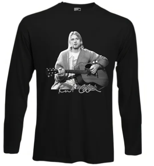 Лонгслів Курт Кобейн з гітарою Чорний фото