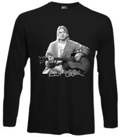 Лонгслів Курт Кобейн з гітарою Чорний фото