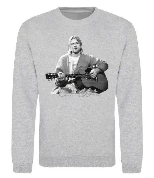 Свитшот Курт Кобейн з гітарою Серый меланж фото