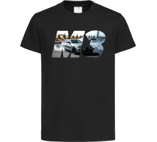 Дитяча футболка BMW M3 drift Чорний фото