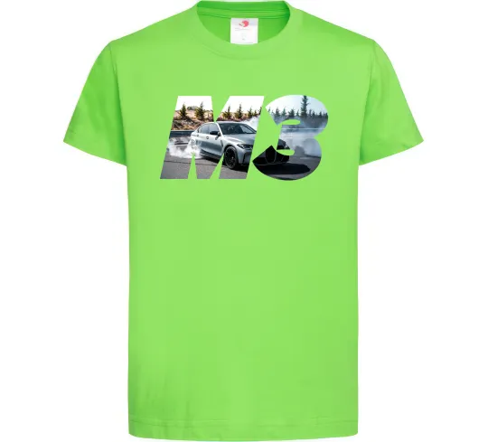 Дитяча футболка BMW M3 drift Лаймовий фото
