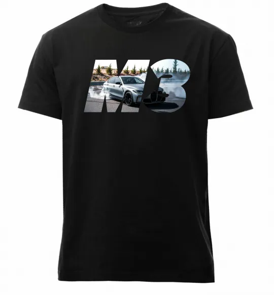 Чоловіча преміум футболка BMW M3 drift Чорний фото