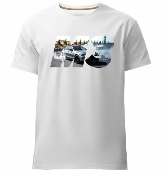 Чоловіча преміум футболка BMW M3 drift Білий фото