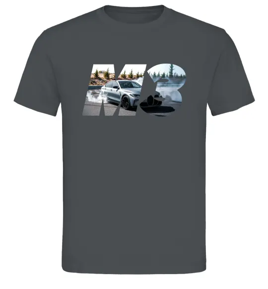 Чоловіча футболка BMW M3 drift Графіт фото