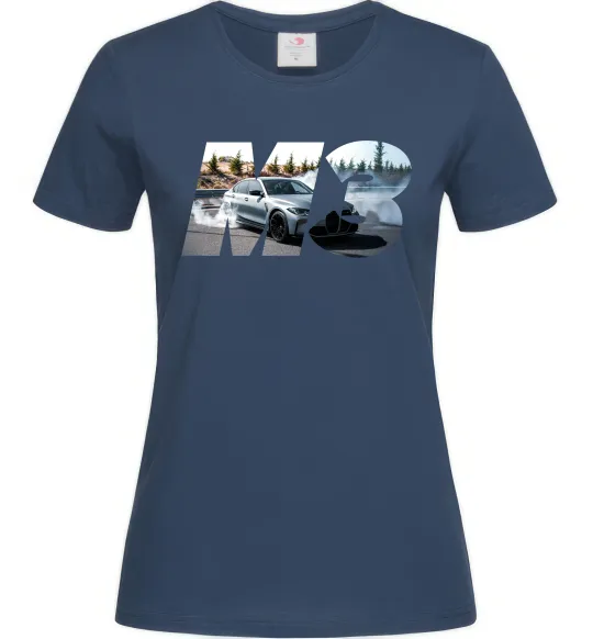 Жіноча футболка BMW M3 drift Темно-синій фото
