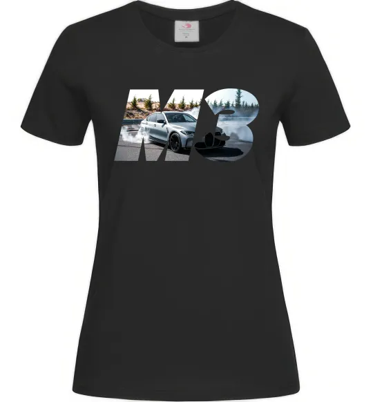 Жіноча футболка BMW M3 drift Чорний фото