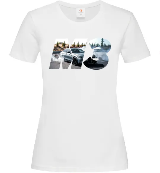 Жіноча футболка BMW M3 drift Білий фото
