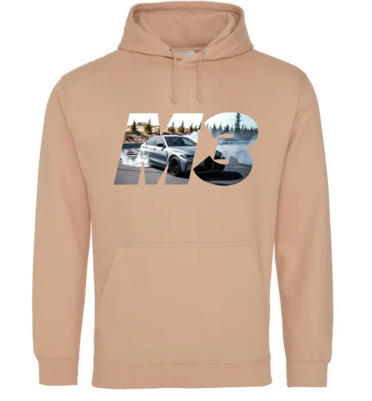 Чоловіча толстовка (худі) BMW M3 drift Пісочний фото