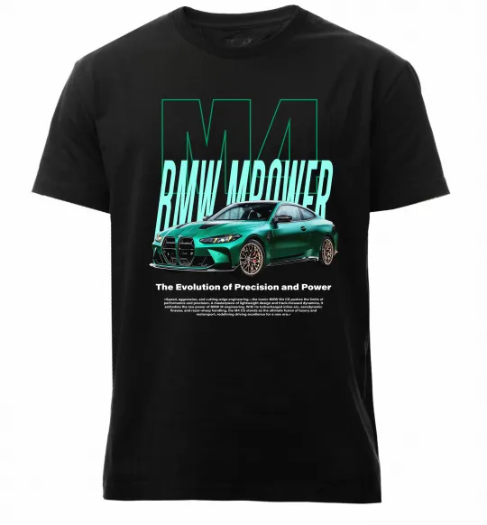 Чоловіча преміум футболка BMW M4 Чорний фото