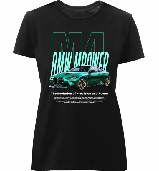 Жіноча преміум футболка BMW M4 Чорний фото