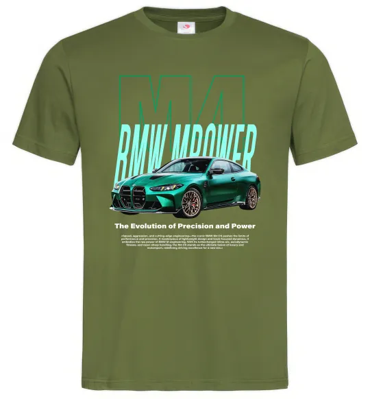 Чоловіча футболка BMW M4 Оливковий фото