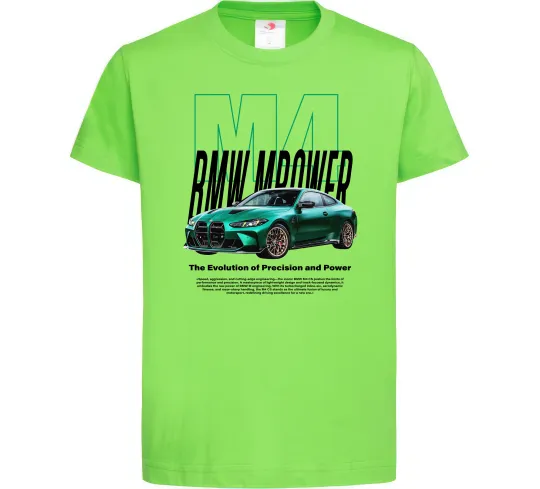 Дитяча футболка BMW M4 Лаймовий фото