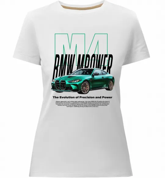 Жіноча преміум футболка BMW M4 Білий фото