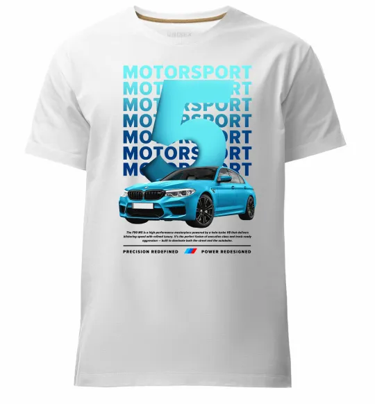 Чоловіча преміум футболка BMW M5 Білий фото