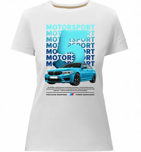 Жіноча преміум футболка BMW M5 Білий фото