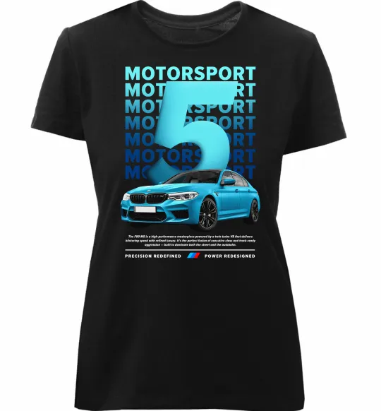 Жіноча преміум футболка BMW M5 Чорний фото