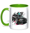 Чашка з кольоровою ручкою BMW art Зелений Чашка з кольоровою ручкою BMW art Зелений фото