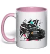 Чашка з кольоровою ручкою BMW art Ніжно рожевий Чашка з кольоровою ручкою BMW art Ніжно рожевий фото