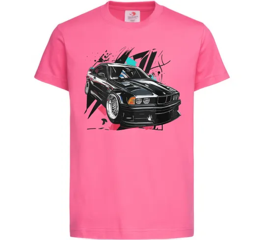 Дитяча футболка BMW art Яскраво-рожевий фото
