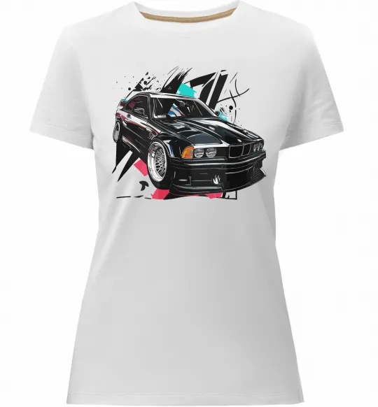 Жіноча преміум футболка BMW art Білий фото