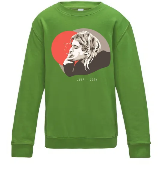 Дитячий світшот Курт Кобейн 1967-1994 Лаймовий фото