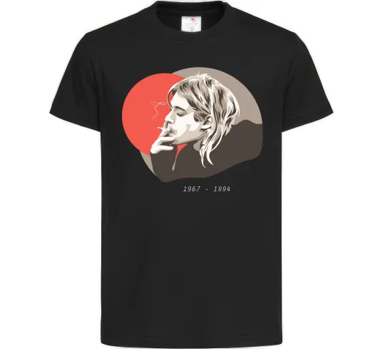 Дитяча футболка Курт Кобейн 1967-1994 Чорний фото