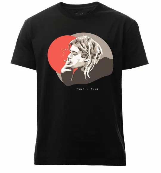 Чоловіча преміум футболка Курт Кобейн 1967-1994 Чорний фото