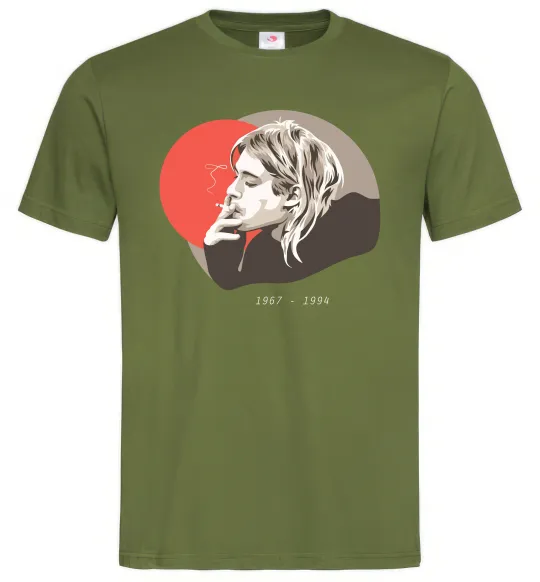 Чоловіча футболка Курт Кобейн 1967-1994 Оливковий фото