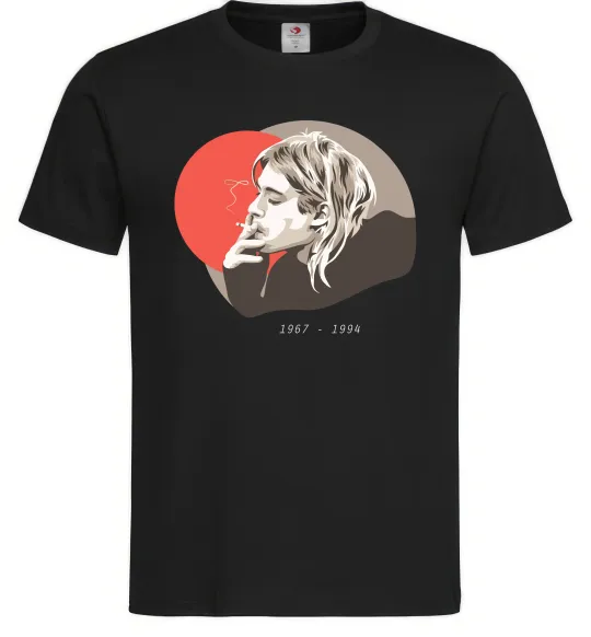 Чоловіча футболка Курт Кобейн 1967-1994 Чорний фото