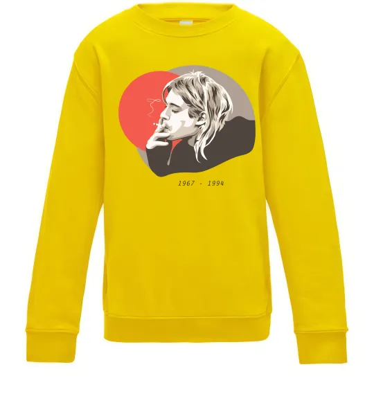 Дитячий світшот Курт Кобейн 1967-1994 Сонячно жовтий фото