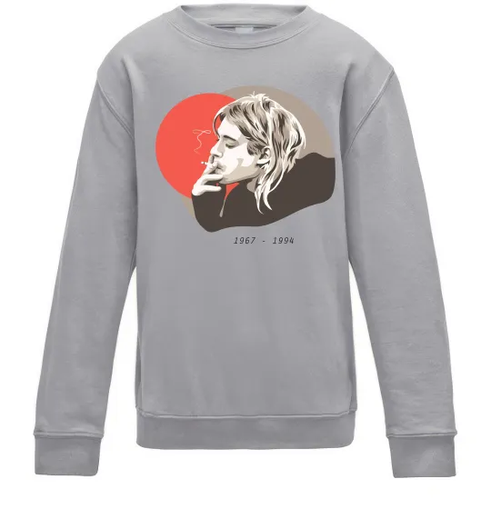 Дитячий світшот Курт Кобейн 1967-1994 Сірий меланж фото