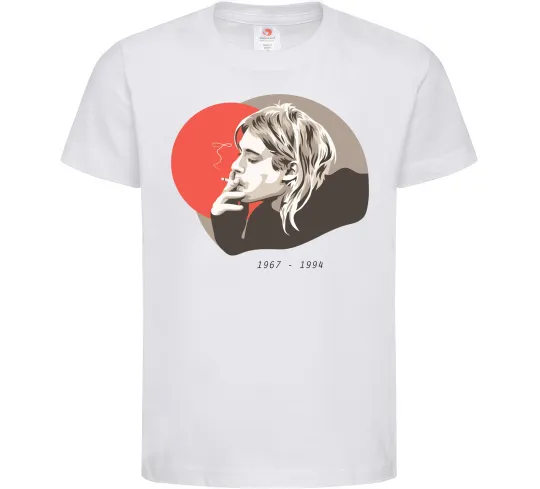 Дитяча футболка Курт Кобейн 1967-1994 Білий фото