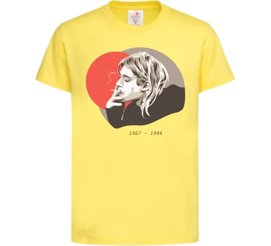 Дитяча футболка Курт Кобейн 1967-1994 Лимонний фото